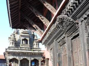 Intricate wood carvings of Homes in Bhaktapur